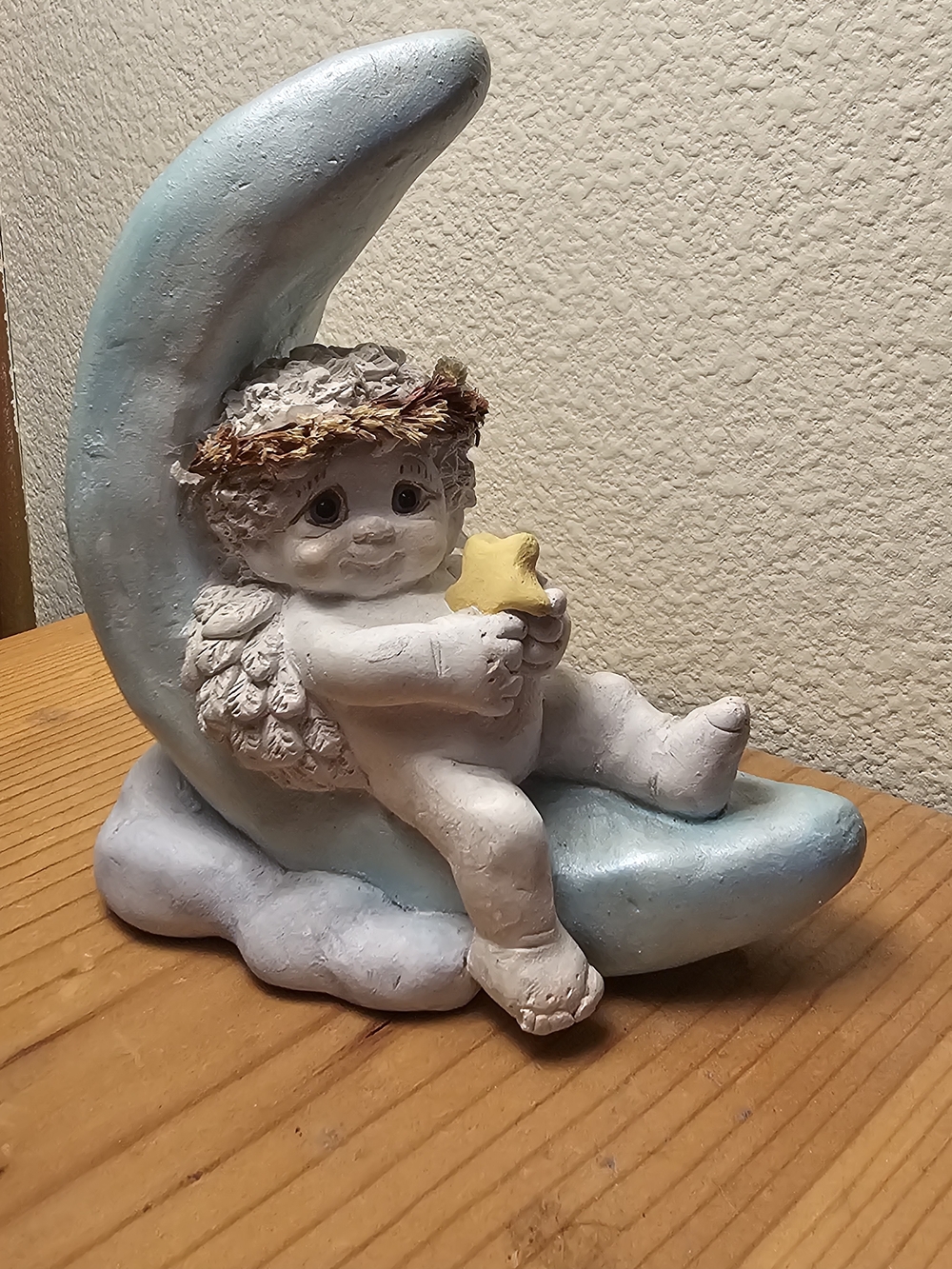 Vintage Dreamsicle "Moon Dance" Cherub Figurine in Light Blue and White 1996